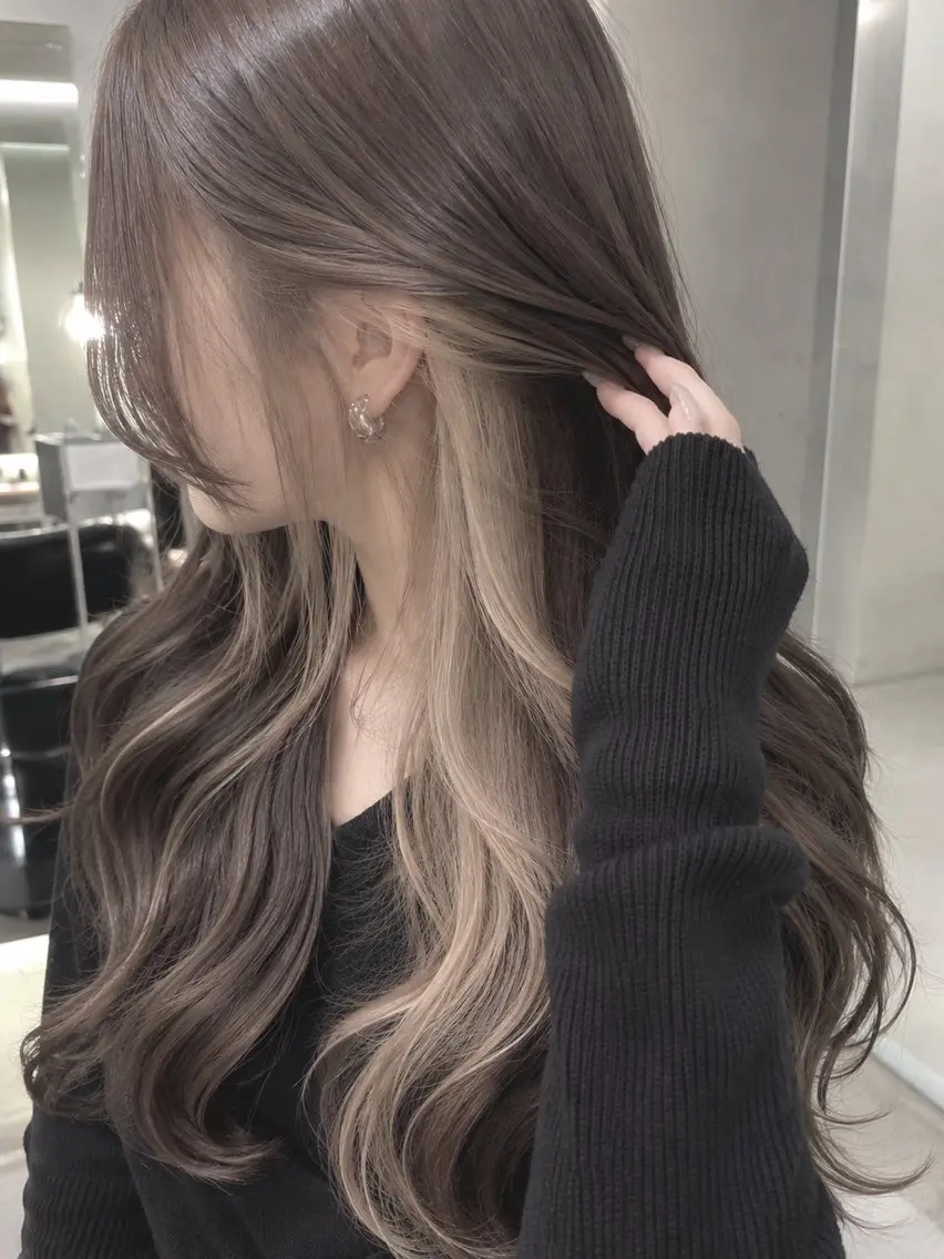 カラー ヘアカラー 韓国ヘア🇰🇷 🩵FUKA🩵のヘアスタイル