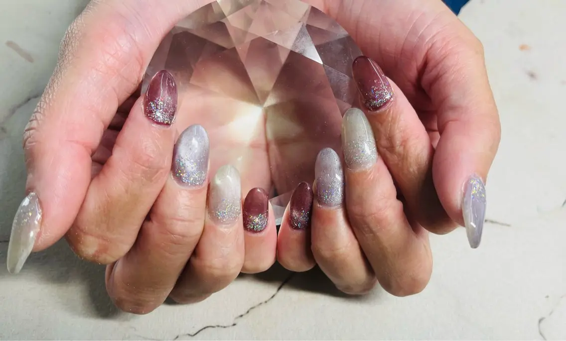 ネイル キラキラネイル ラメ(グリッター) マグネットネイル Nail ecxia ／Reikaのネイルデザイン