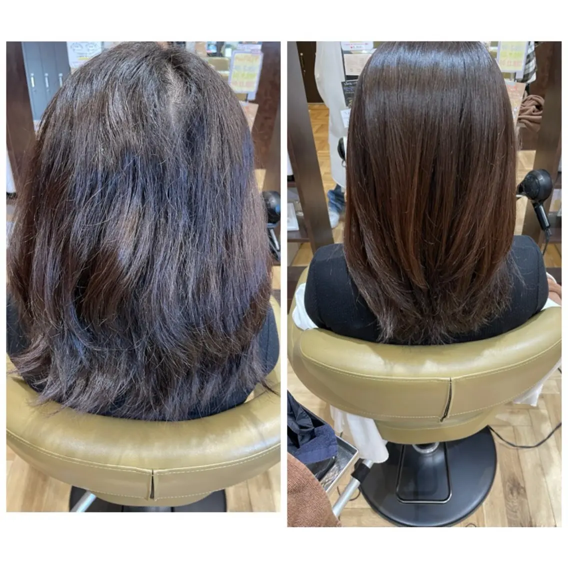 セミロング 縮毛矯正 ヘアカラー 縮毛矯正 Mika/岡崎市 /メンズカットパーマのヘアスタイル