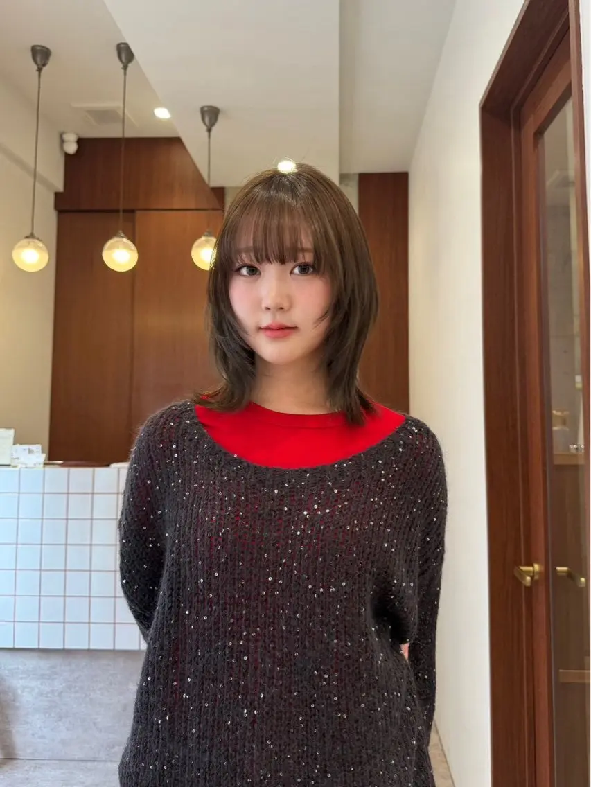 ミディアム カット ヘアカラー トリートメント 🍀立川/艶髪/レイ ヤーmihiro🍀のヘアスタイル