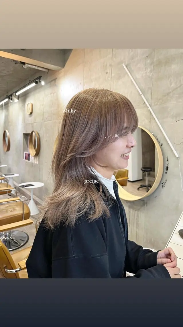 セミロング 顔周りカット ヘアカラー 🤎𝐌𝐚𝐨⌇ お悩み解決美容師🤎のヘアスタイル