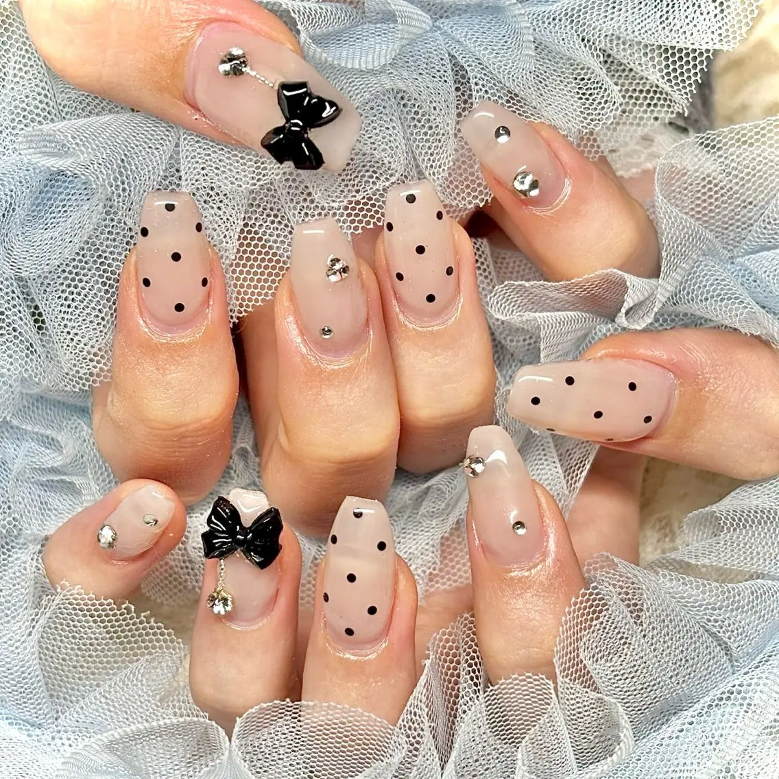 ネイル ガーリー スカルプネイル miminon 自宅ネイルサロンのネイルデザイン