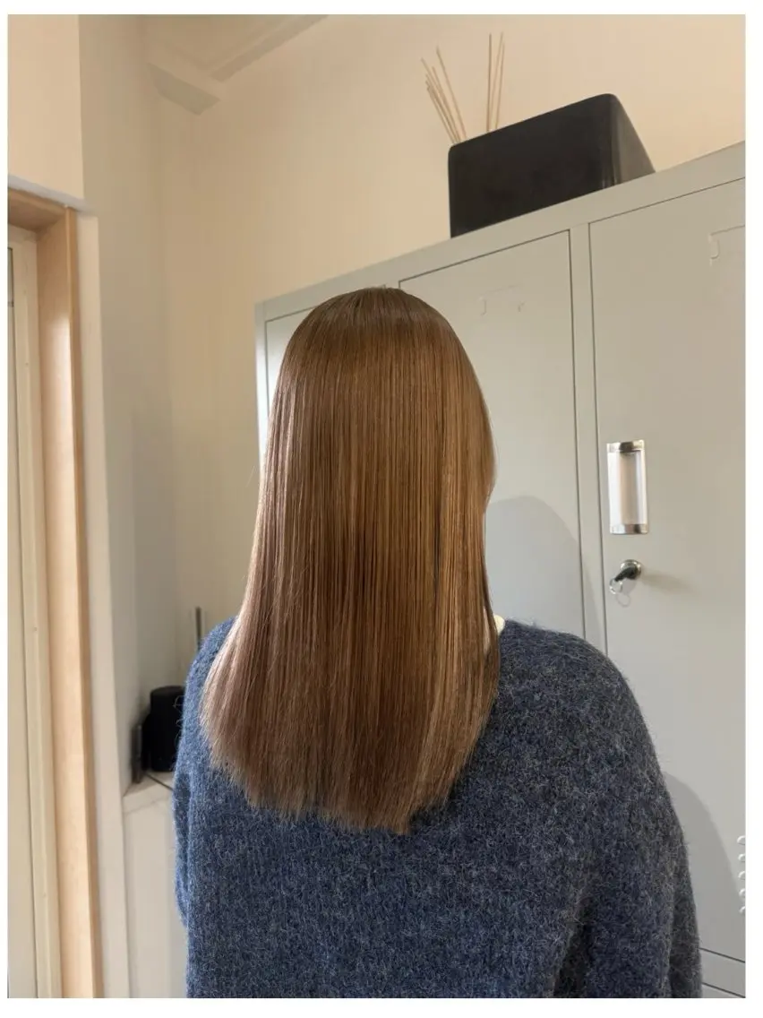 セミロング 透明感カラー🫧 🍒久留米美容室のヘアスタイル