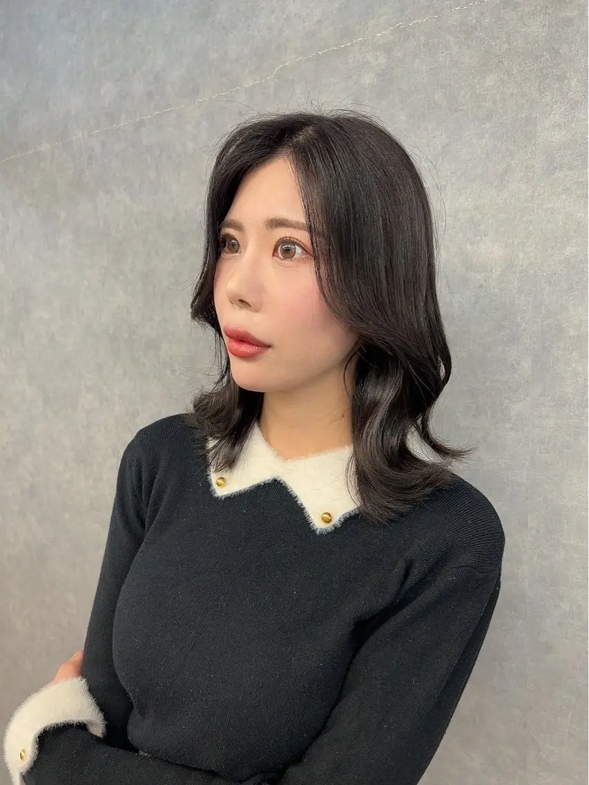 ミディアム 韓国風ヘア レイヤーカット 髪質改善/似合わ せ/ダブルカラー盛田のヘアスタイル