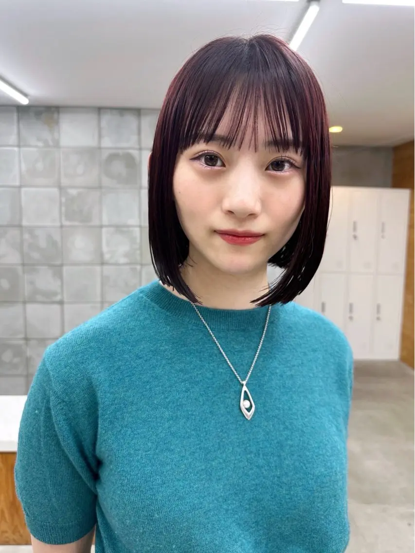 ショート カラー レッドカラー バイオレットカラー カット ヘアカラー パーマ /レイヤー 榛地渉馬 /矢場町のヘアスタイル