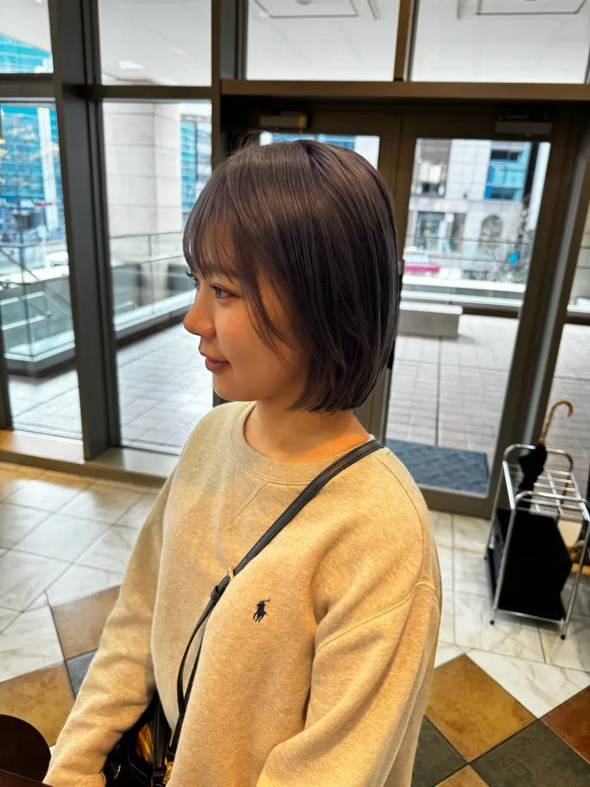 ショート ハイライト 髪質改善 韓国風ヘア 小顔カット ⭐️透け感カラー /齊藤容史⭐️のヘアスタイル
