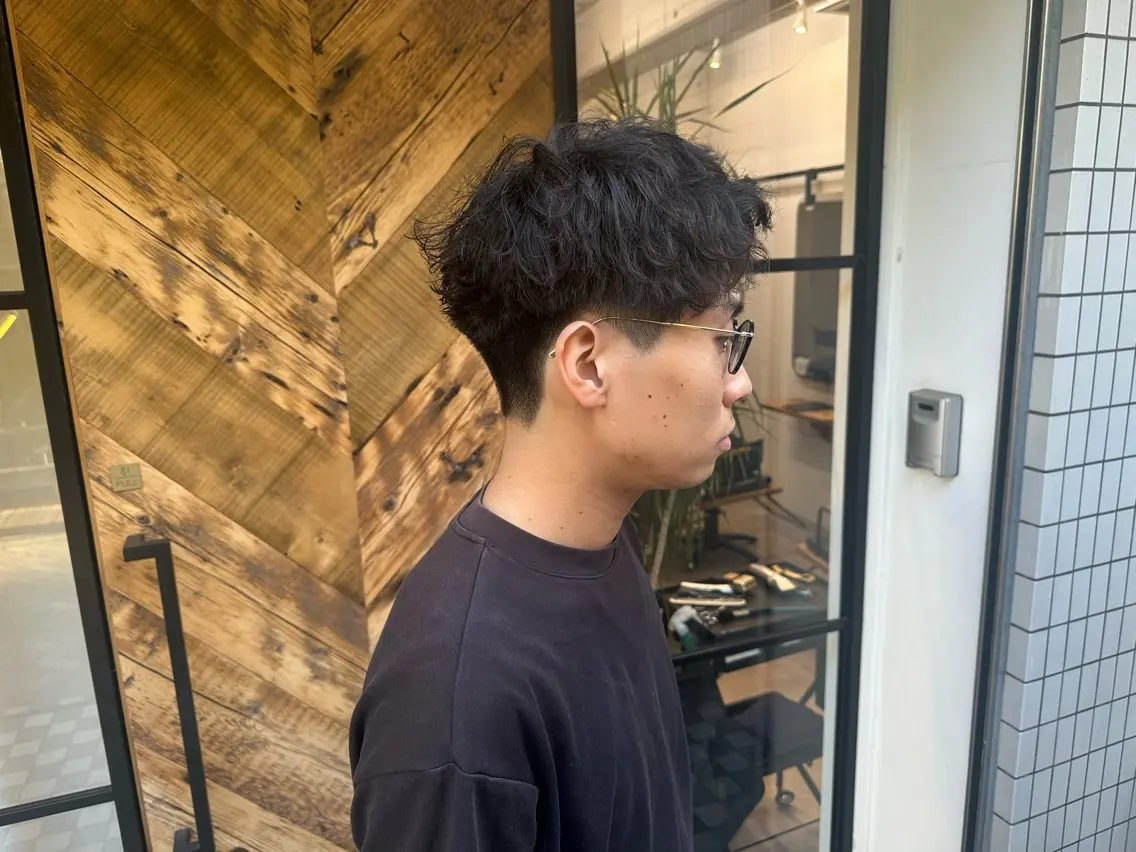 ショート パーマ ハイライト ショートヘア ニュアンスパーマ カット パーマ 【gemini店長】 メンズ特化中野稜平のヘアスタイル