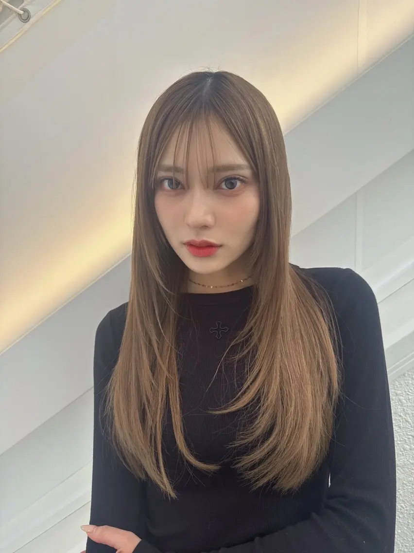 ロング カラー ベージュカラー 透明感カラー レイヤーカット 小顔カット カット ヘアカラー トリートメント 💎透明感カラー特化 💎TAISEIのヘアスタイル