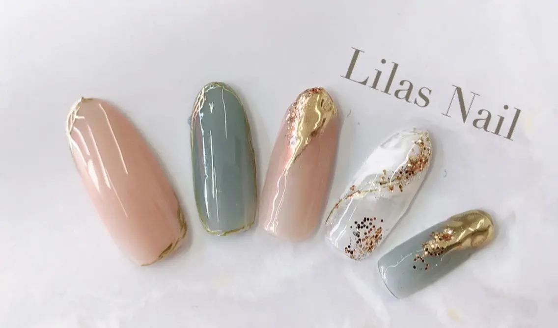 ネイル ジェルネイル ハードジェル ロングネイル ミラーネイル ニュアンスネイル Lilas Nailのネイルデザイン