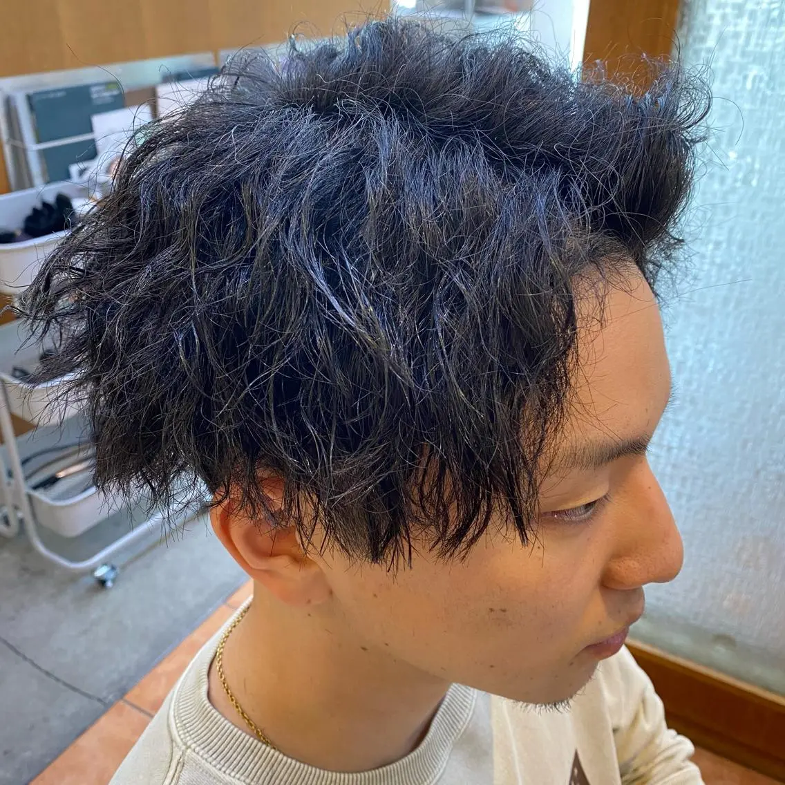 パーマ メンズ メンズパーマ メンズツイストパーマ ツイストパーマ カット ヘアカラー ヘッドスパ メンズ/韓国レイヤー /透明感カラー那須野のヘアスタイル