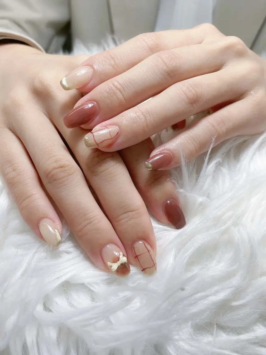 ネイル 長さ出し フレンチネイル グラデーション 韓国ネイル マグネットネイル ハンドネイル Lannie nailのネイルデザイン