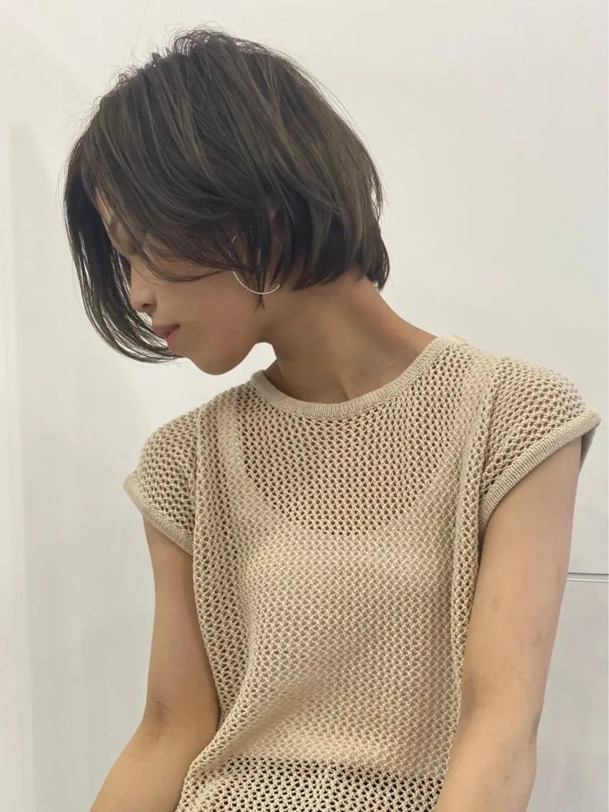 ショート 外国人風カラー ハイライト ショートヘア 坂槙 航のヘアスタイル