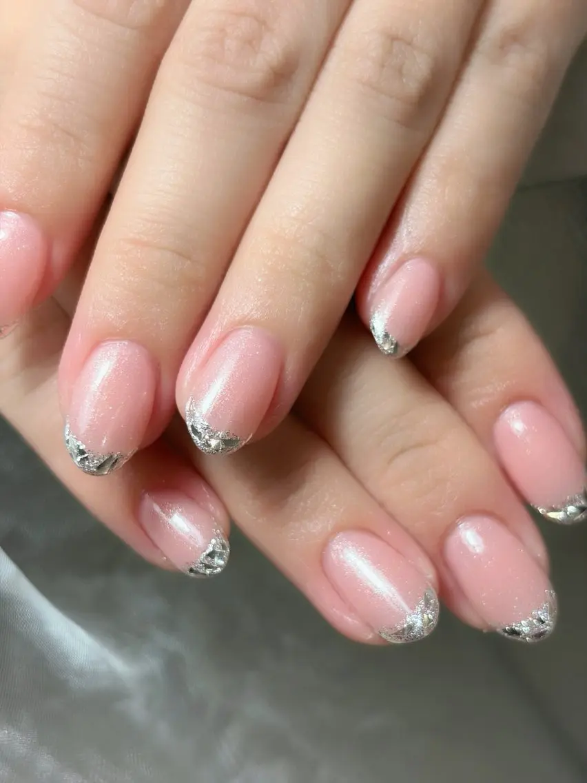 ネイル フレンチネイル ガラスフレンチ ハンドネイル nail room 凪のネイルデザイン