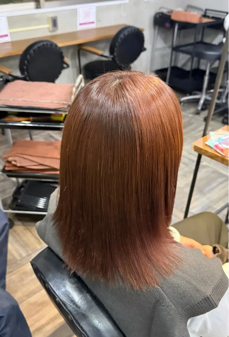 ミディアム 縮毛矯正 カット 縮毛矯正 上野 日菜莉のヘアスタイル