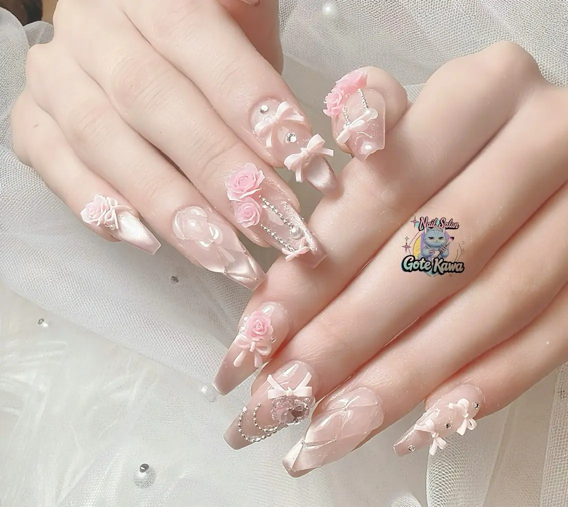 ネイル マグネットネイル ワンホンネイル ブライダルネイル ハンドネイル ハンドケア Gote Kawa nail salonのネイルデザイン