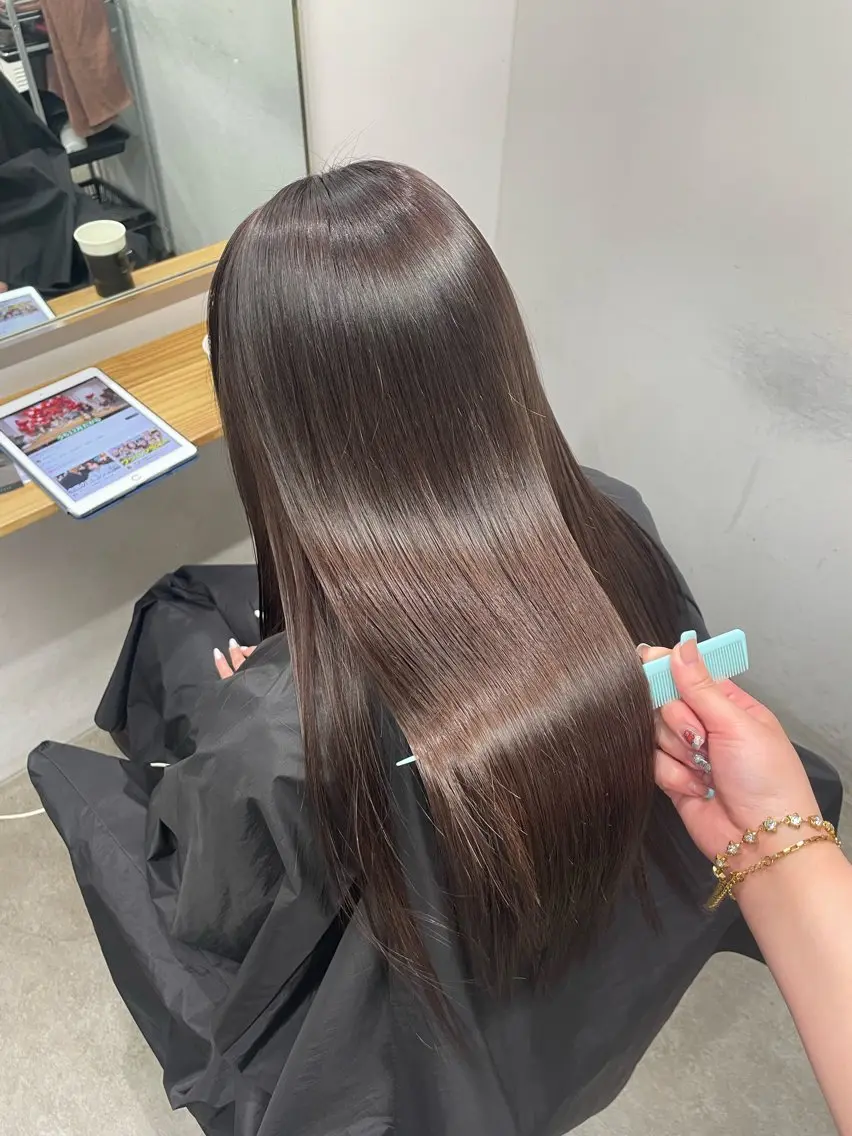 ロング カラー カット ヘアカラー トリートメント モテ髪/透明感カラー 🩵REINA🩵のヘアスタイル
