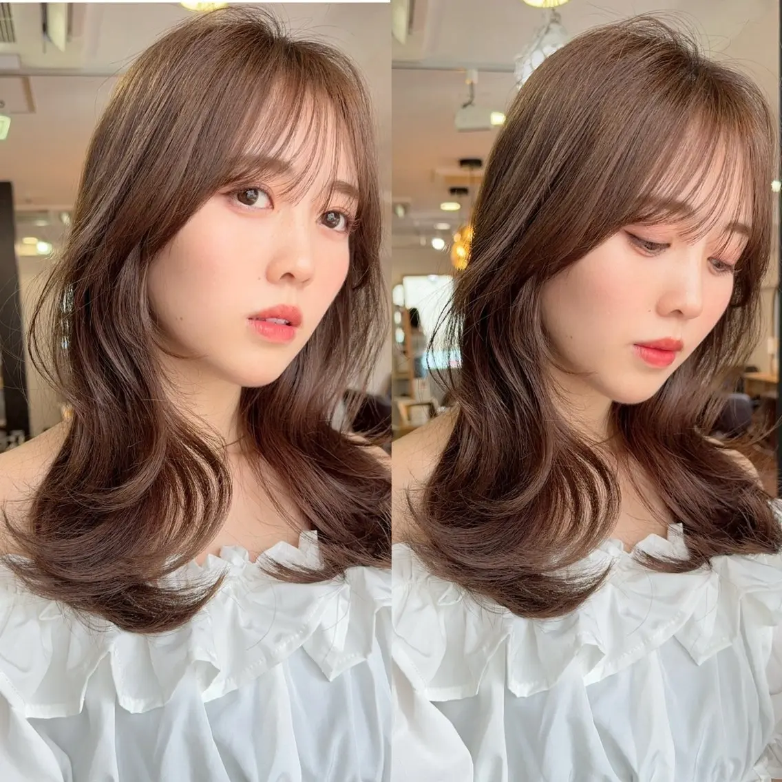 セミロング カラー レイヤーカット 似合わせレイヤー 🇰🇷荒木洋文のヘアスタイル