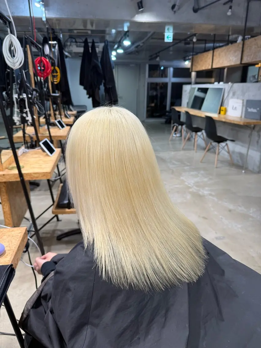ミディアム カラー ブロンド ピンクカラー ヘアカラー 【🥀履歴修正🥀】 ハイトーン職人/拓真のヘアスタイル