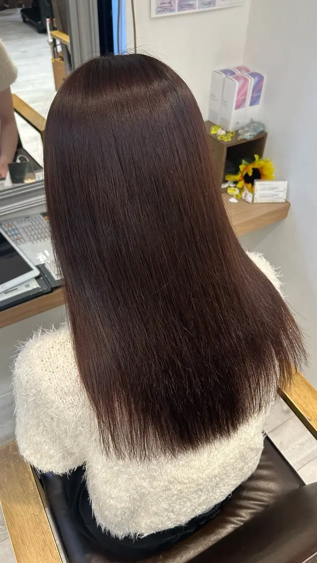 ロング カラー ブラウンカラー 透明感カラー ピンクカラー ヘアカラー トリートメント まい🎀ピンク💝 透明感/髪質改善のヘアスタイル