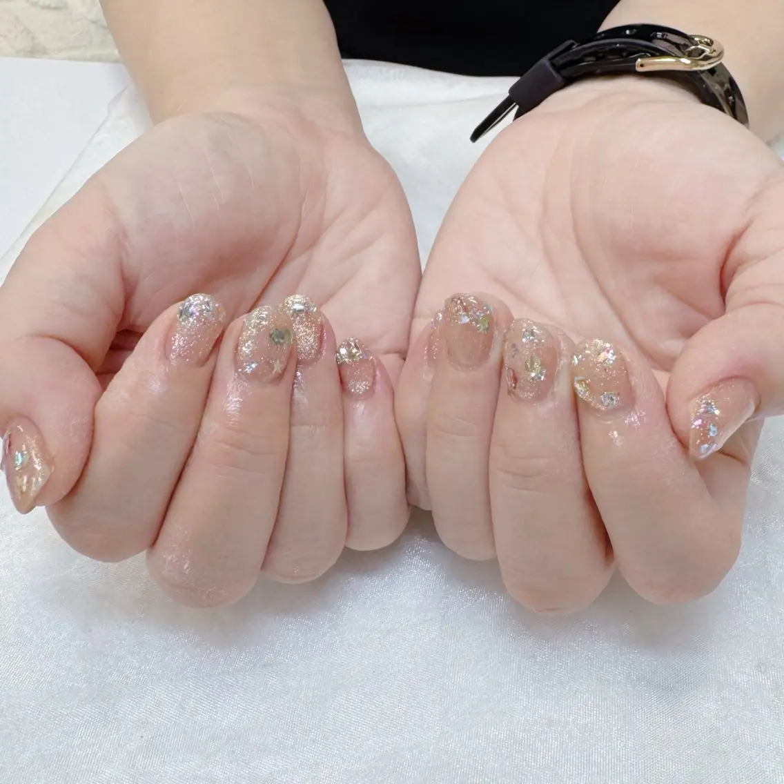 ネイル ジェルネイル キラキラネイル ラメ(グリッター) マグネットネイル 夏ネイル maruyasu. yのネイルデザイン