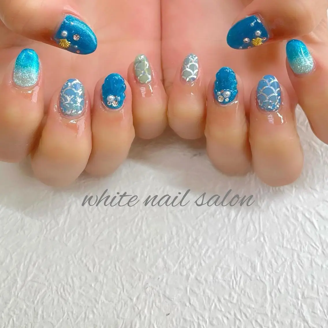 ネイル フットネイル ジェルネイル ハードジェル ラメ(グリッター) 持ち込み ハンドネイル white nail salonのネイルデザイン