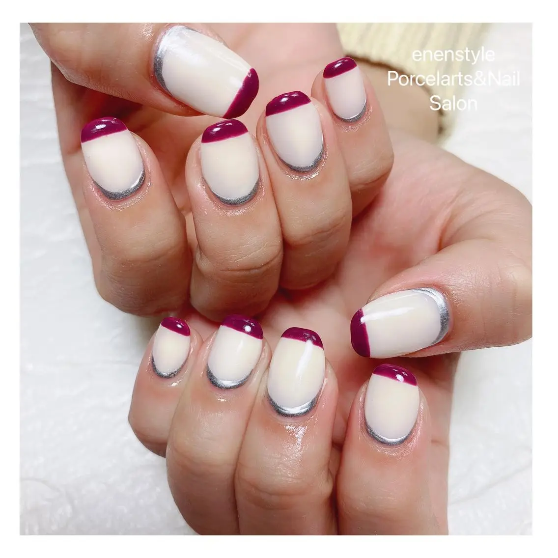 ミディアム ネイル ハンドネイル 🐾enen style 🐾のネイルデザイン