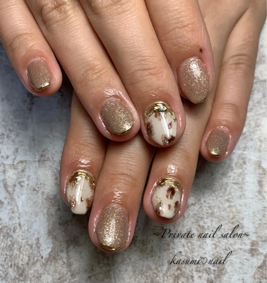 ネイル マグネットネイル ミラーネイル ニュアンスネイル 春ネイル KASUMI♡ Nailのネイルデザイン