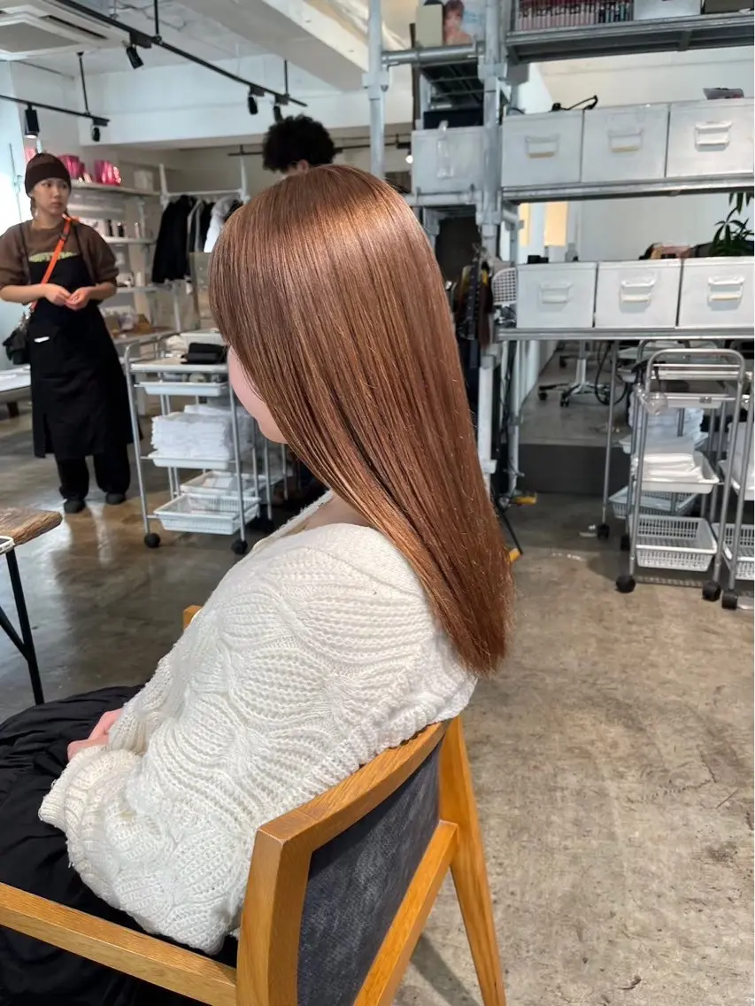 ロング カラー ブリーチ ブラウンカラー ブリーチなしカラー 髪質改善 ロング ブリーチ/ハイトーン ⚗️HARUKAのヘアスタイル
