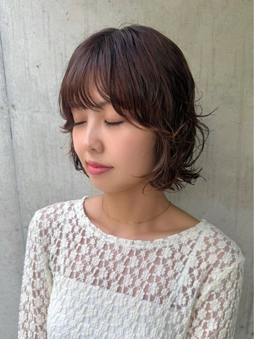 ミディアム パーマ カット パーマ トリートメント 似合わせカット/カラ ーケアパーマ/高倉のヘアスタイル