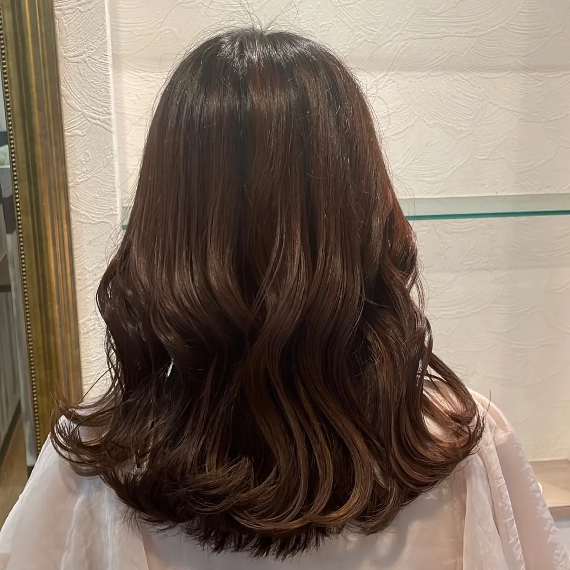 セミロング ピンク・ラベンダー/ レイヤー/NANAのヘアスタイル