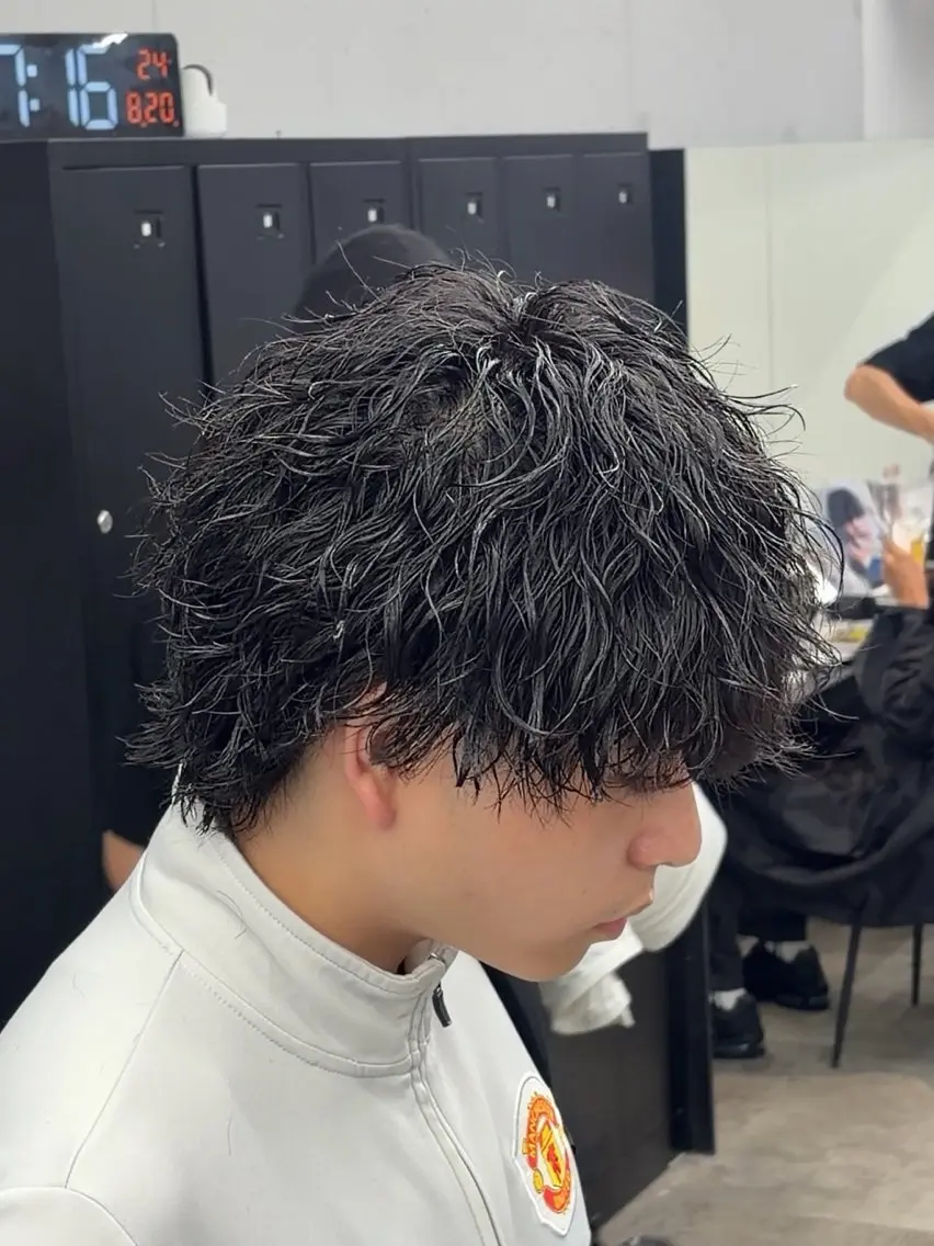 パーマ メンズ カット パーマ 🌀メンズパーマ/シ ョート/きらり🌀のヘアスタイル