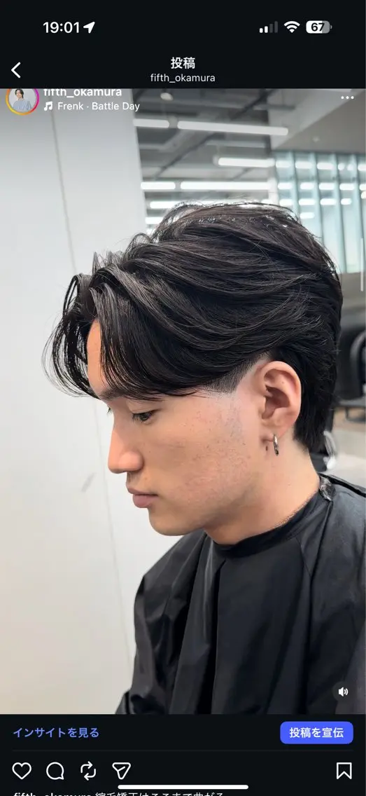 メンズ マッシュパーマ fifth岡村優作のヘアスタイル