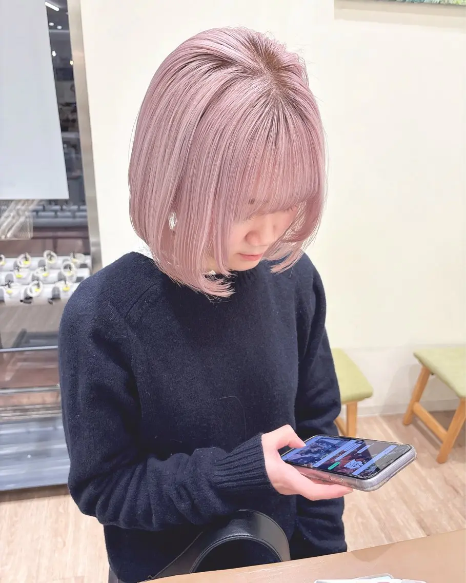 ミディアム カラー ブリーチ ケアブリーチ ハイトーンカラー ケアブリーチ 坪井佑樹のヘアスタイル