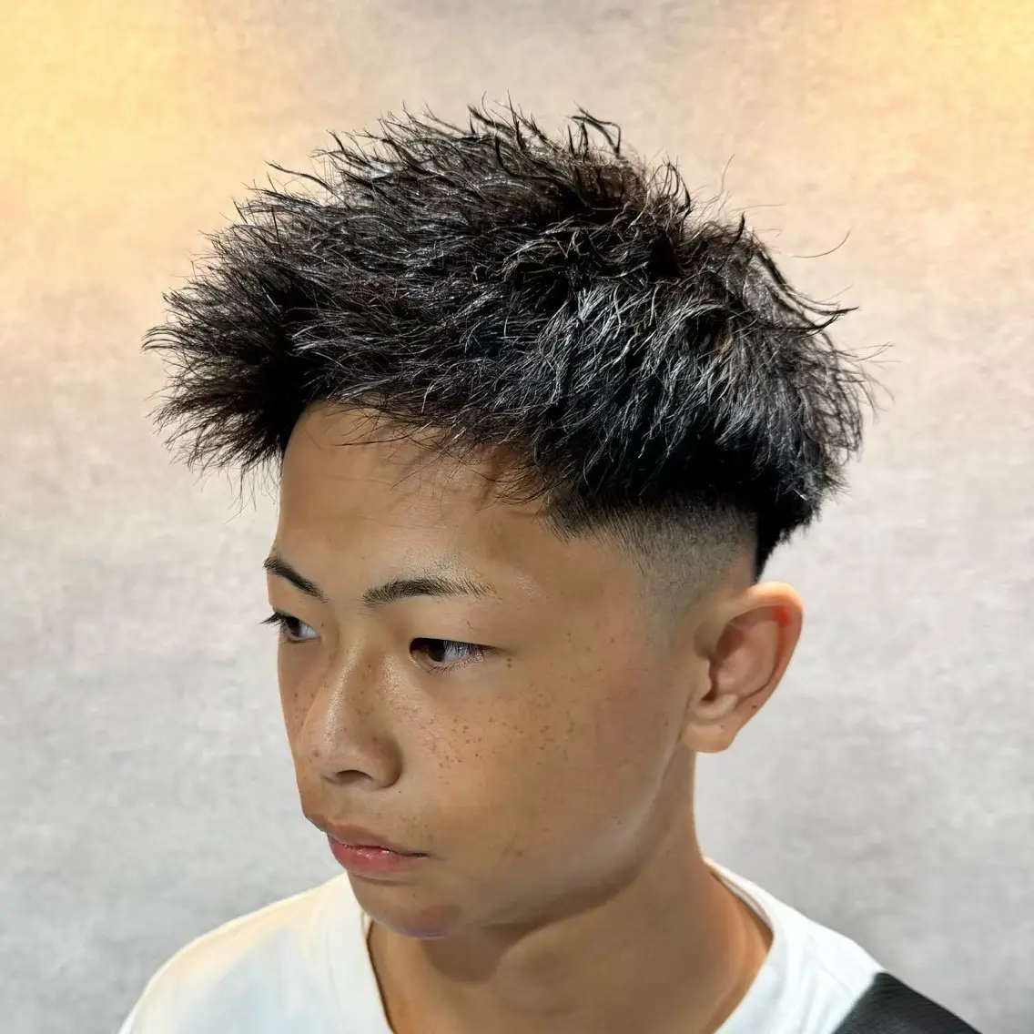 ショート パーマ メンズ フェードカット スキンフェード カット パーマ メンズパーマカット 達人/涼のヘアスタイル