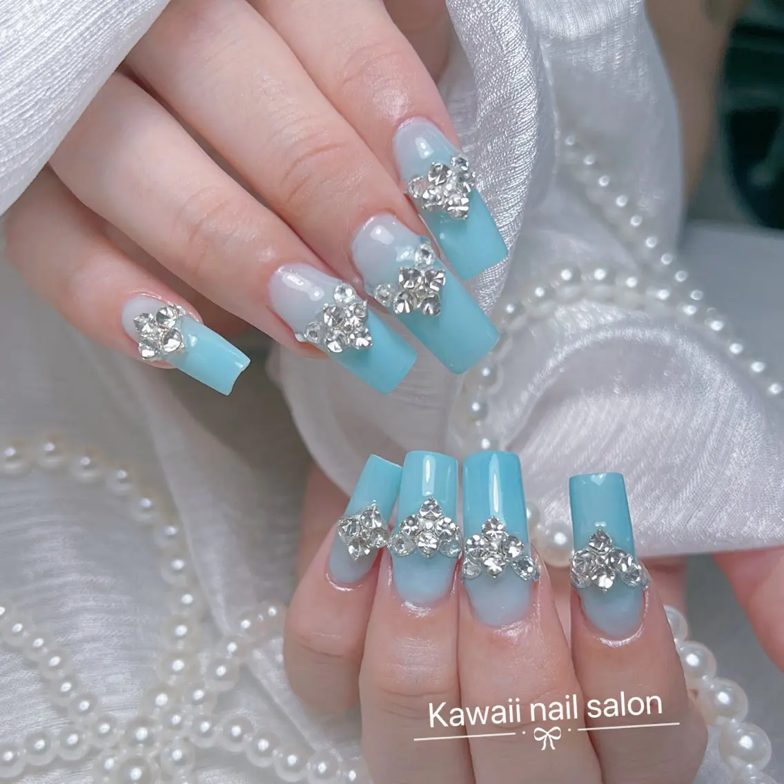 ネイル チークネイル ドット フレンチネイル 韓国ネイル レース Kawaii _Nailのネイルデザイン
