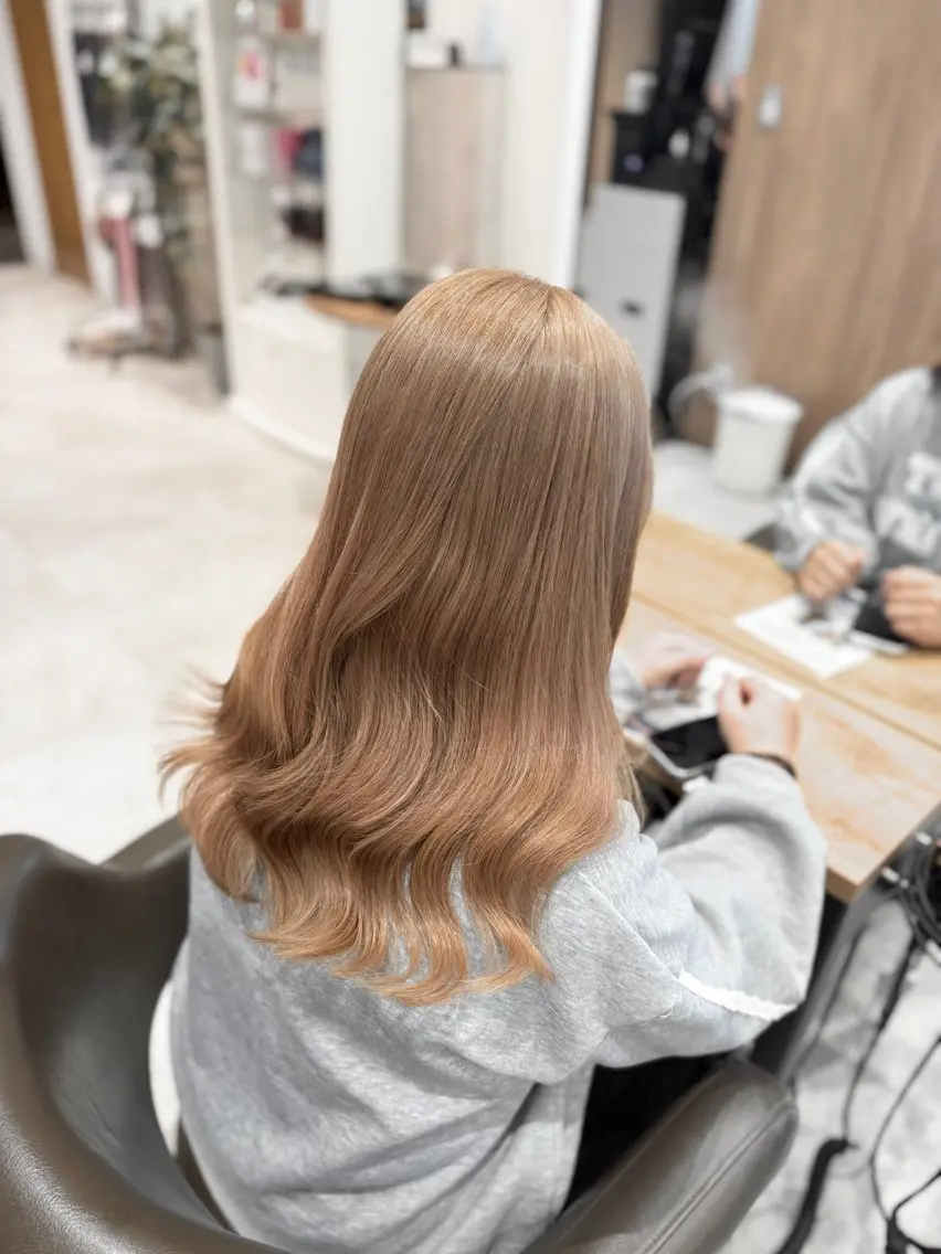 セミロング カット ヘアカラー トリートメント Lee天王寺 Rinのヘアスタイル