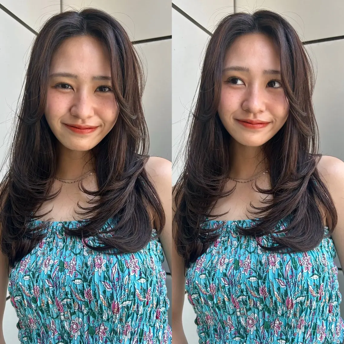 ロング カラー カット ヘアカラー トリートメント 🍒ハイレイヤー🍒 海外ヘア🍒Momoのヘアスタイル