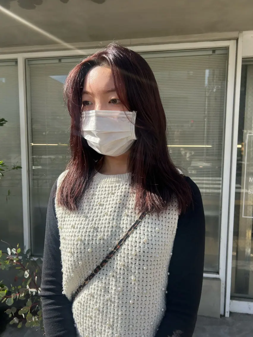 セミロング カラー ラベンダーカラー ヘアカラー 透明感カラー🫧 nanohaのヘアスタイル
