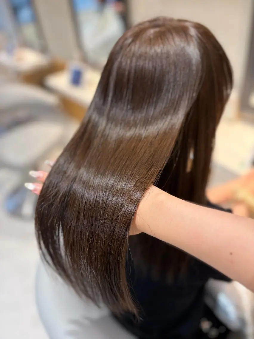 ロング カラー カット 縮毛矯正 トリートメント ヘアセット/レイヤー 縮毛矯正/はるか🎀のヘアスタイル