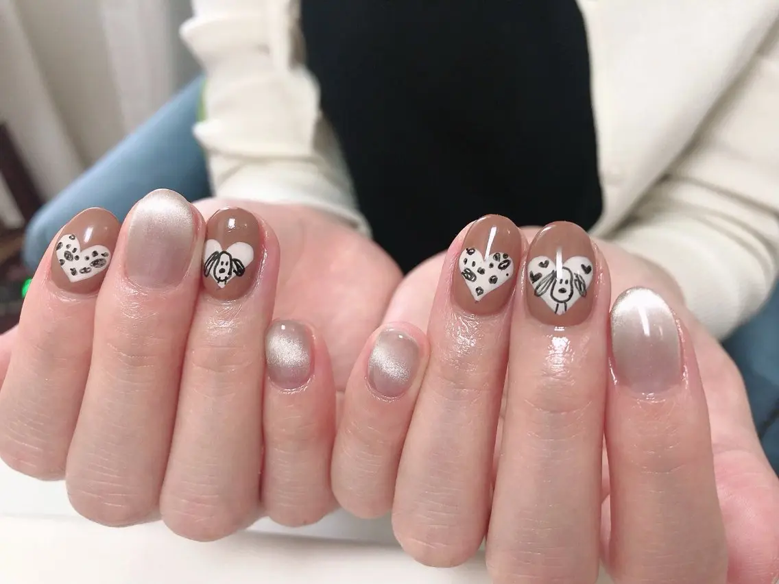 ネイル アートネイル ロングネイル マグネットネイル オフィスネイル ハンドネイル mano nella manoのネイルデザイン
