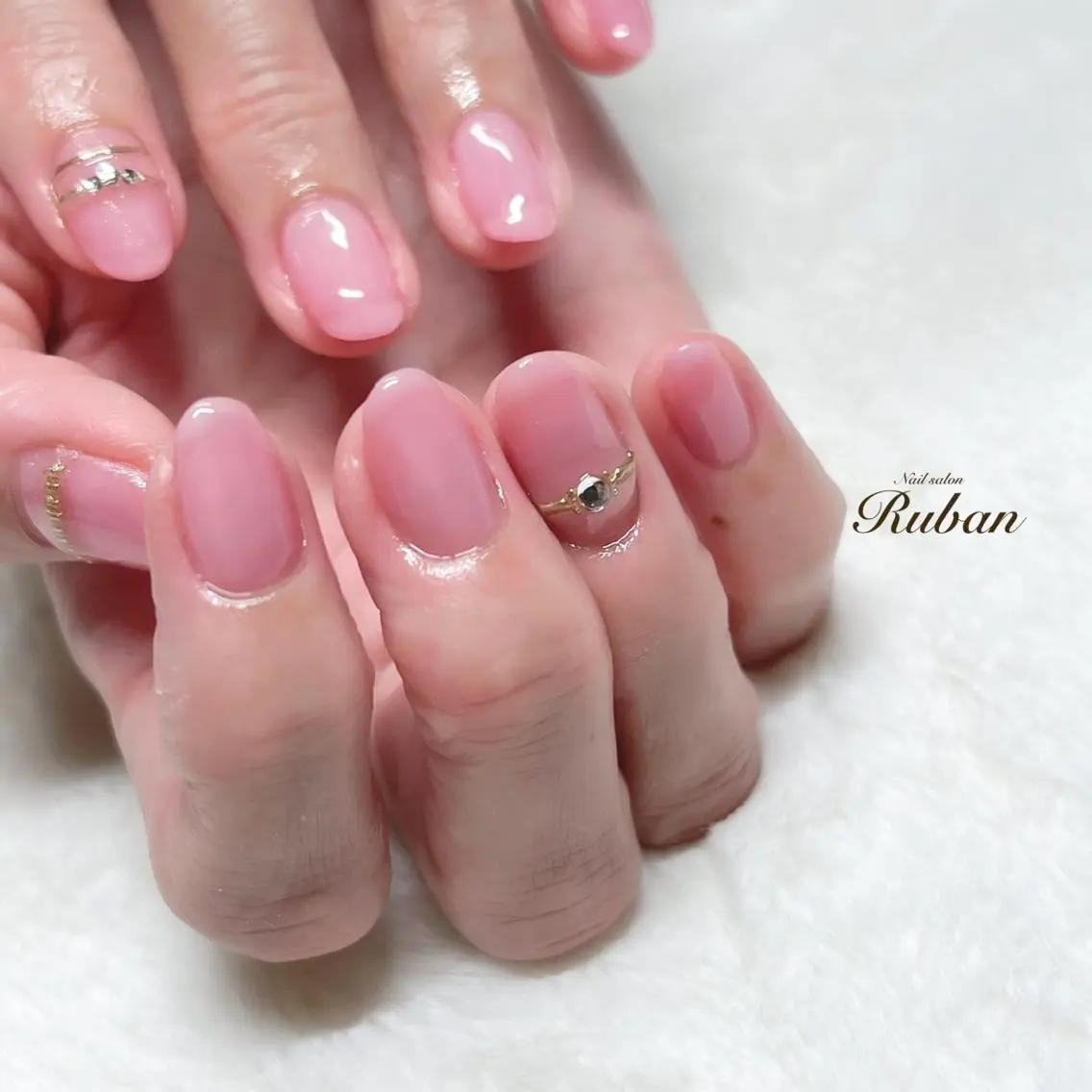 ネイル ピンク 春ネイル ブライダルネイル Nail salon Rubanのネイルデザイン
