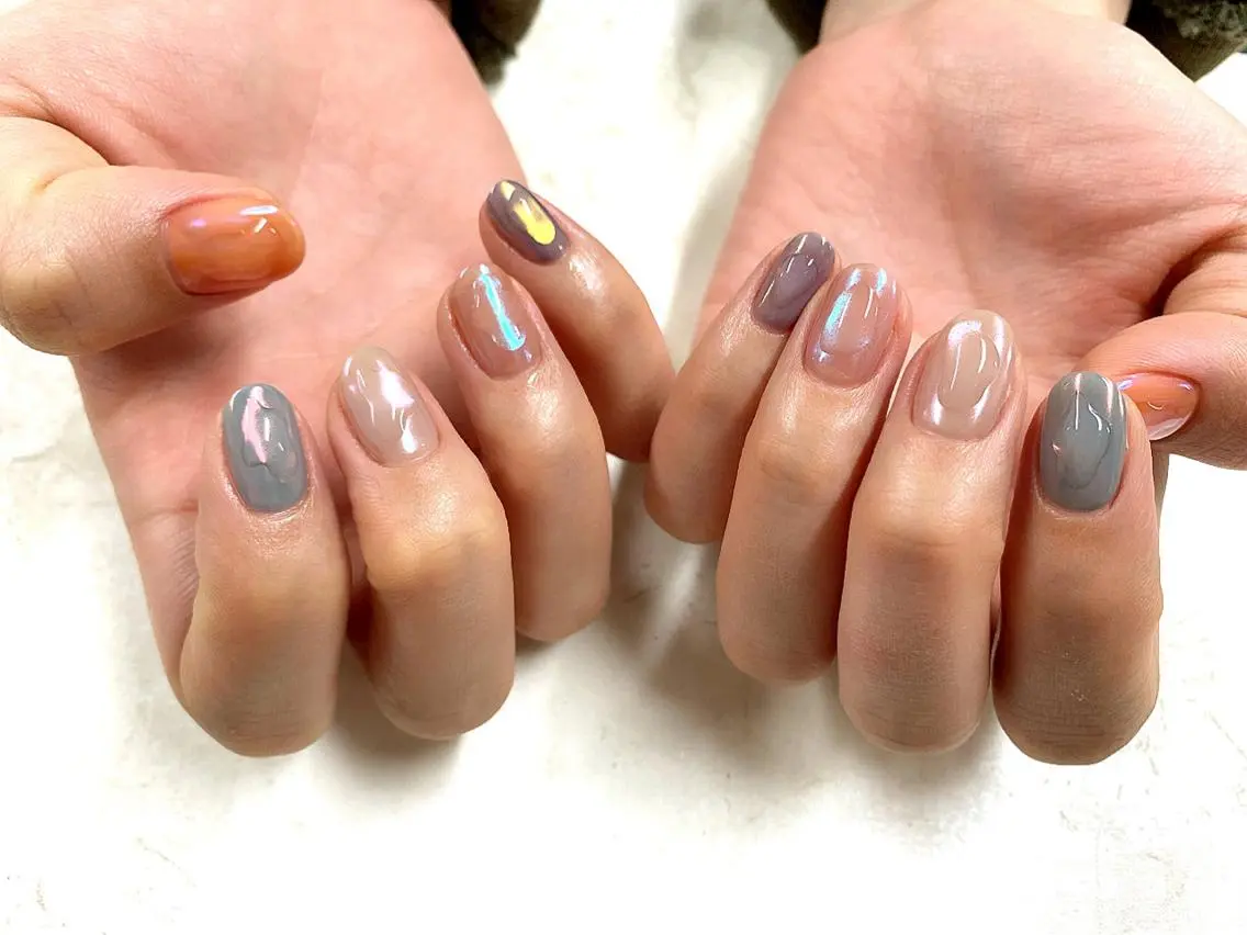 ショート ネイル オーロラネイル k. yukinoのネイルデザイン