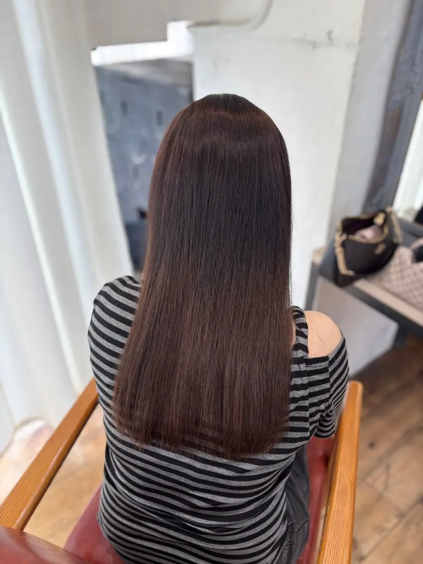 ロング 縮毛矯正 しみず りんねのヘアスタイル