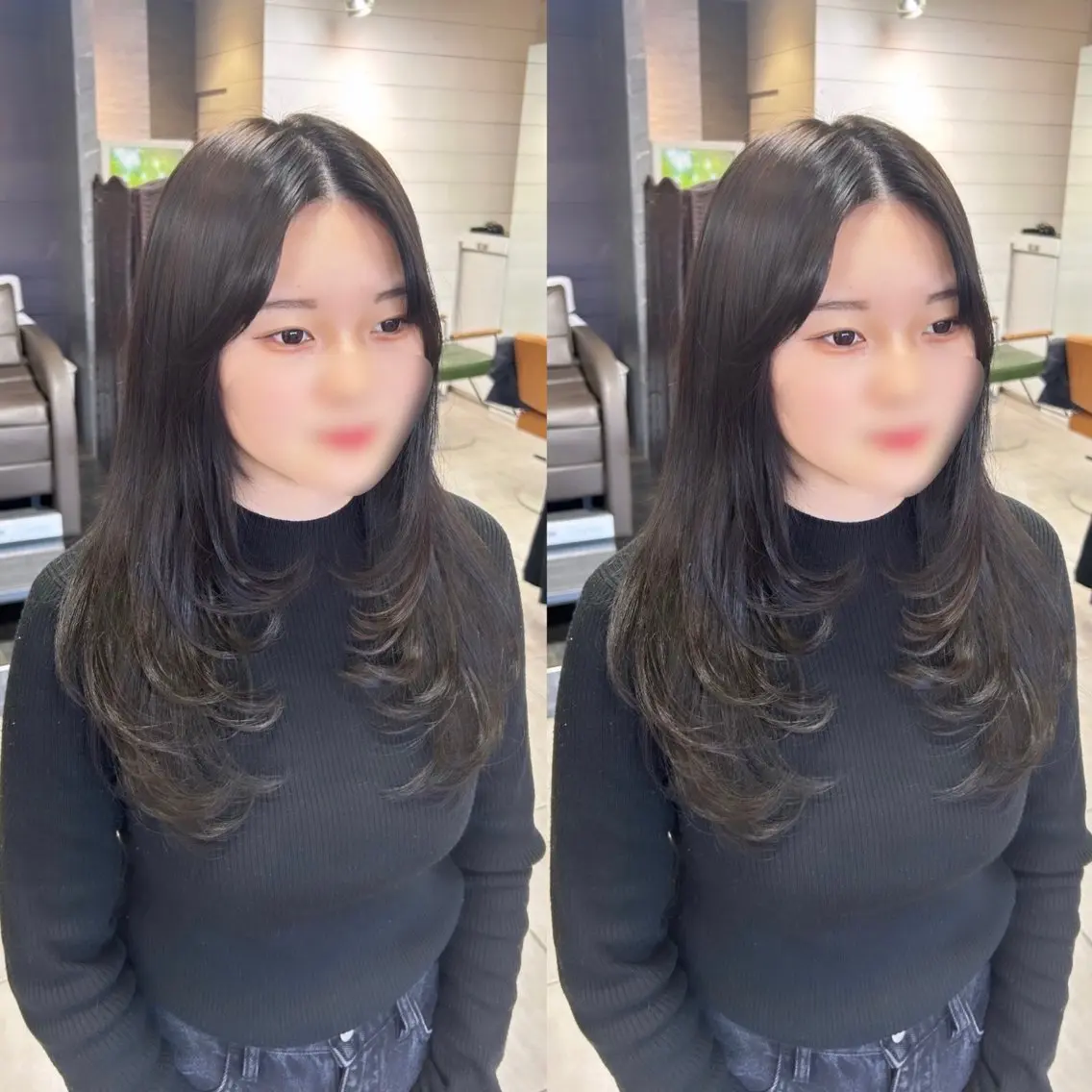 ロング レイヤーカット カット ヘアカラー レイヤー/艶髪カラー 森本くるみのヘアスタイル