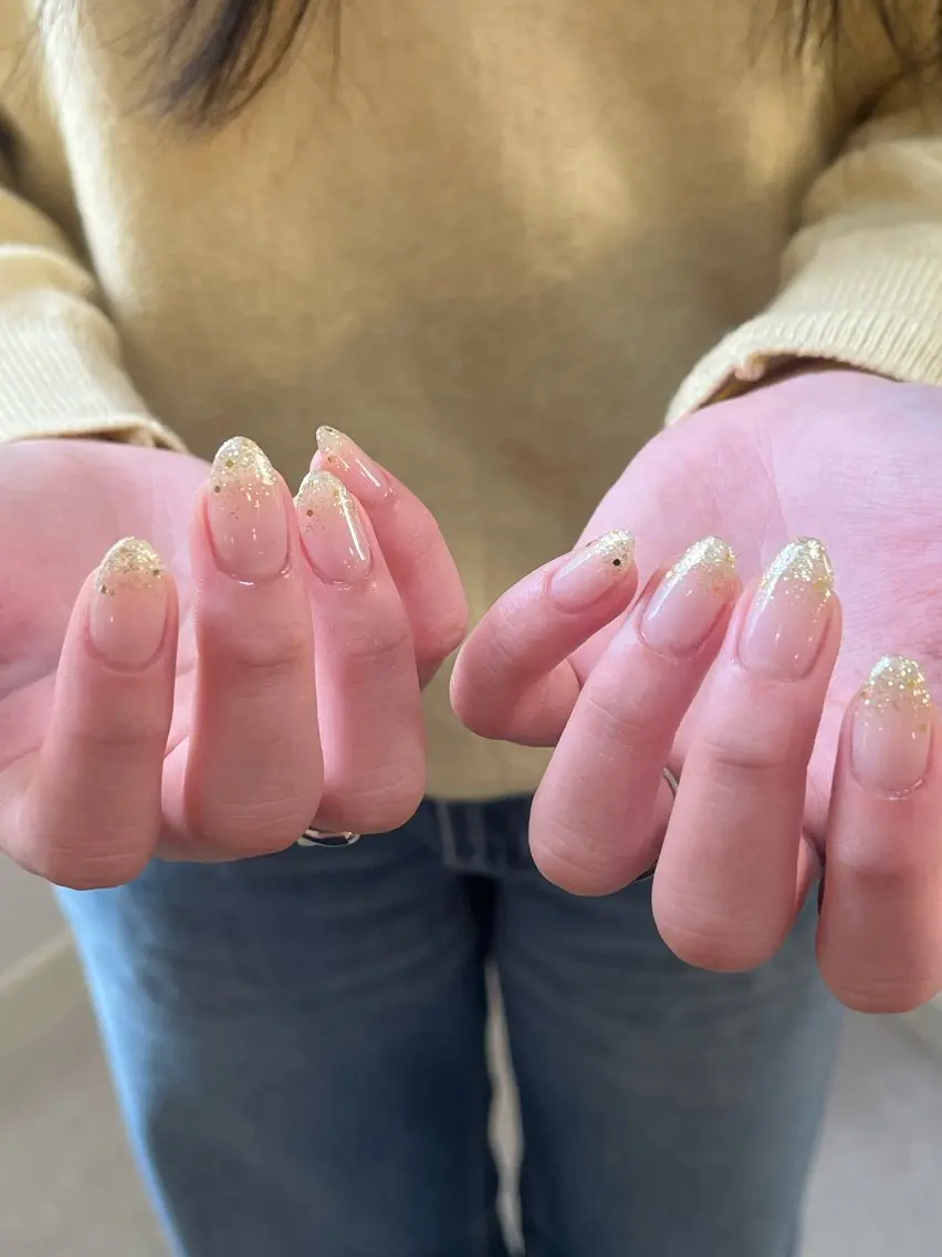 【Hand】ラメグラ✨(クリアベース)*オフ込の写真