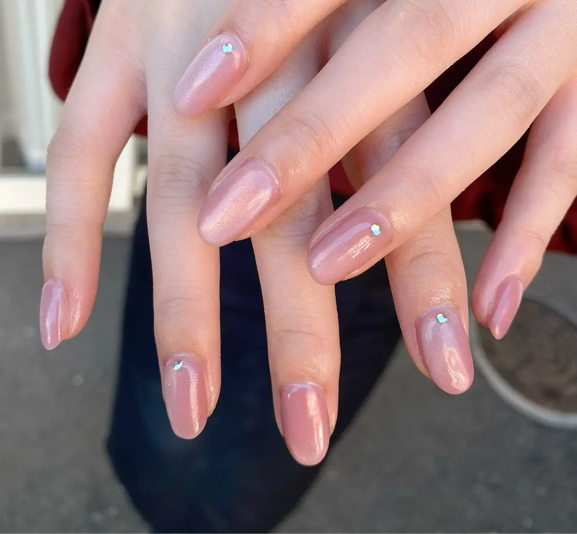 ネイル マグネットネイル オフィスネイル ピンク ハンドネイル Salon Ｋのネイルデザイン
