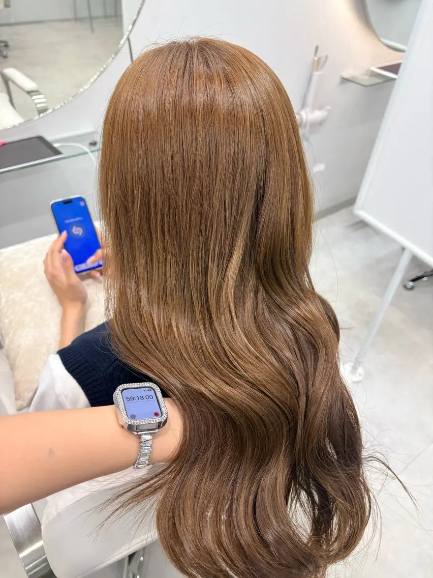 ロング ヘアカラー トリートメント 透明感カラー| 代官山🎀ねねのヘアスタイル
