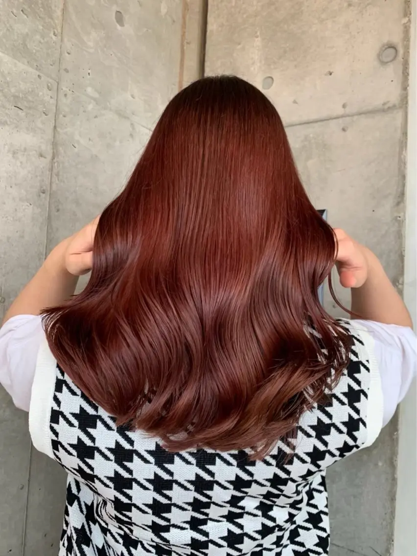 セミロング カラー ブラウンカラー レッドカラー カット ヘアカラー トリートメント 💞艶カラー/ ブリーチ💞ユウカのヘアスタイル
