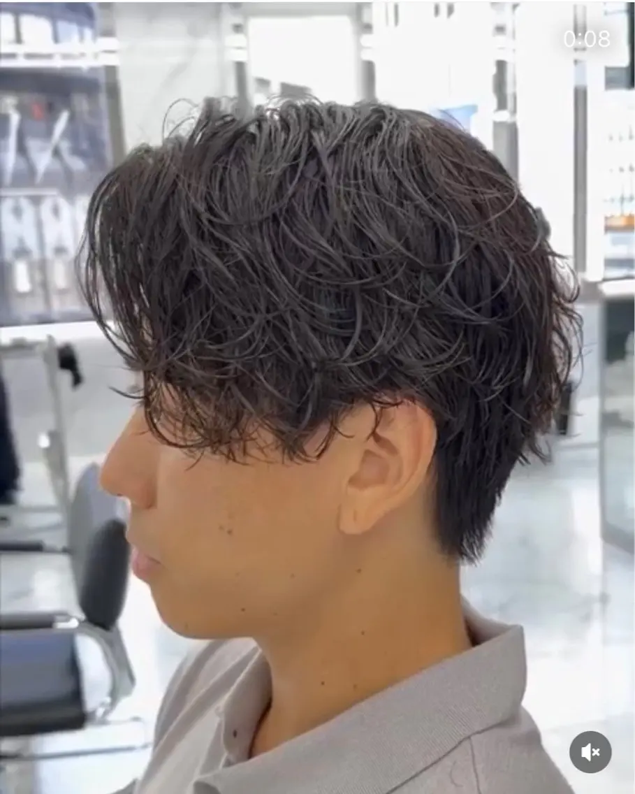 ミディアム ミディアムパーマ 蛯原 興輝のヘアスタイル
