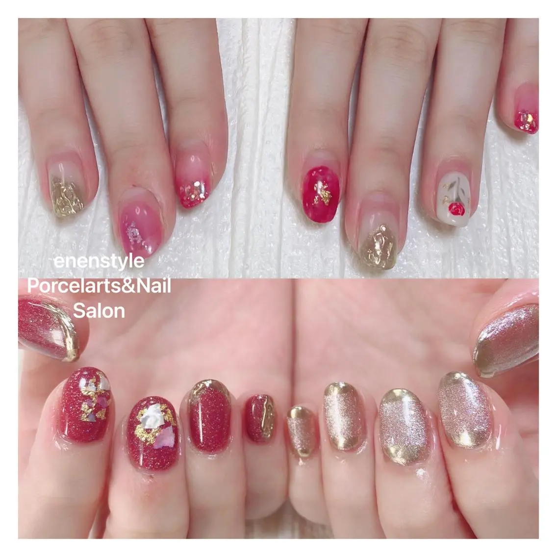 ミディアム ネイル ハンドネイル 🐾enen style 🐾のネイルデザイン